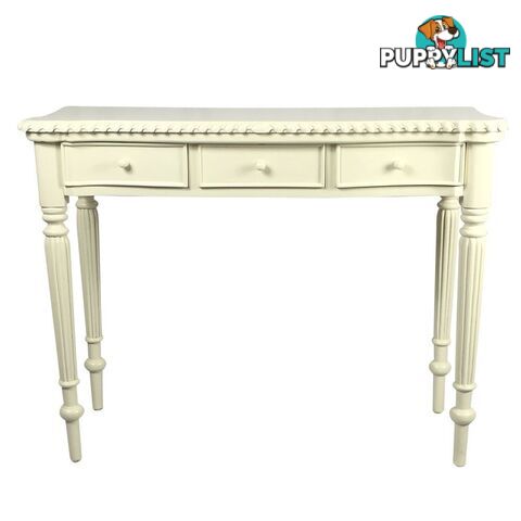 White Solid Mahogany Wood Dressing Table with Mirror