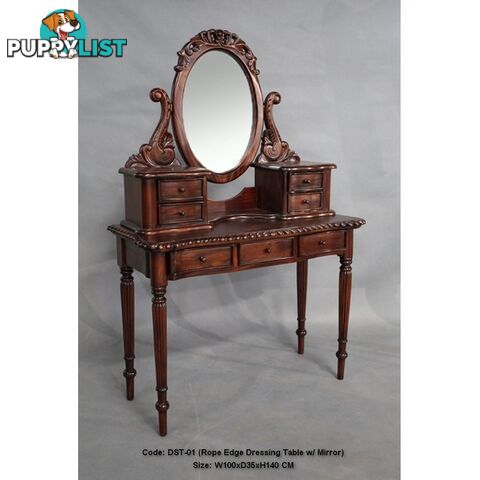 Solid Mahogany Wood Dressing Table with Mirror