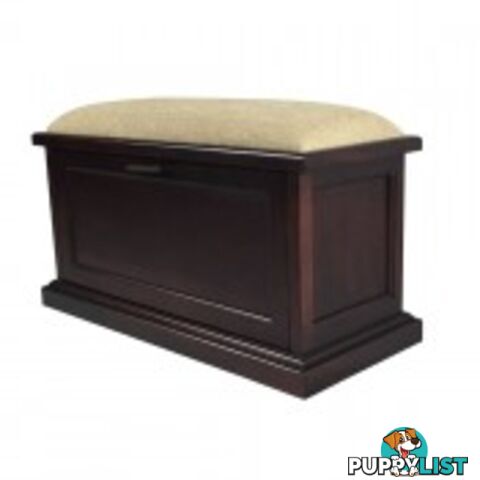 Mahogany Wood Shoe Cabinet & Ottoman