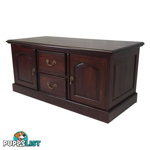 Solid Mahogany TV Stand With 2 Drawers / cabinet