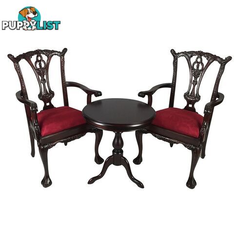 Solid Mahogany Wood Table Set with Arm chairs