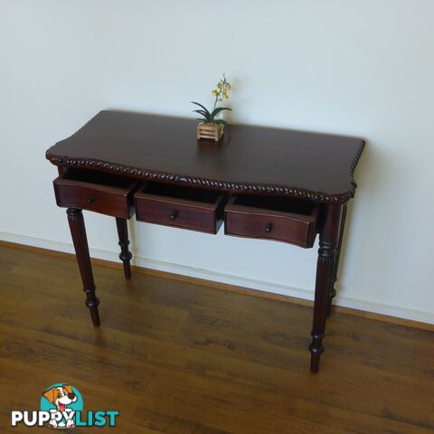 Solid Mahogany Hall Table With 3 Drawers