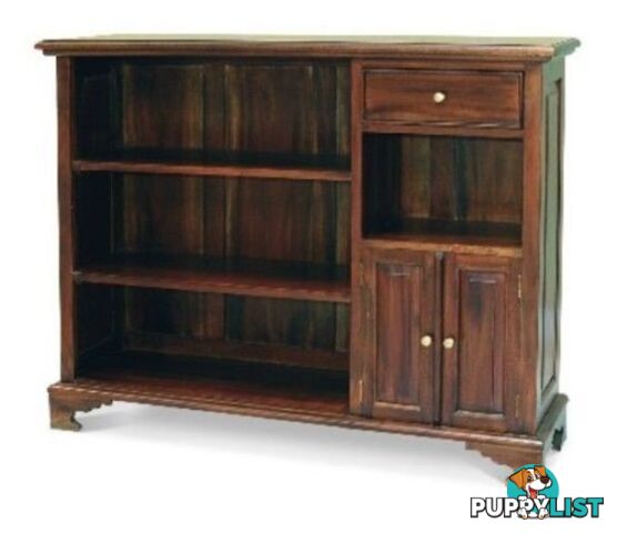 Solid Mahogany Wood Bookshelf / Cupboard