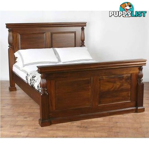 Solid Mahogany Wood Queen Bed