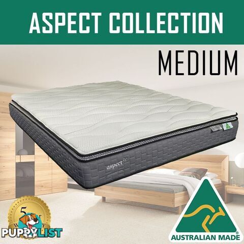 Australian Made Pillow Top Spring Mattress - 10 Years Warranty - Double Size - ASPECT