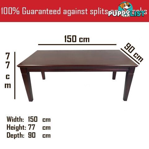 Solid Mahogany Wood Dining Table 1.5m