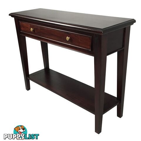 Solid Mahogany Wood Straight Leg Hall Table With 1 Drawer