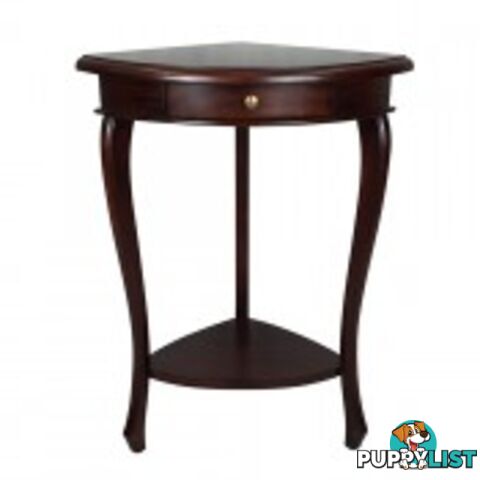 Mahogany Side Table with Shelf & 3 Drawers