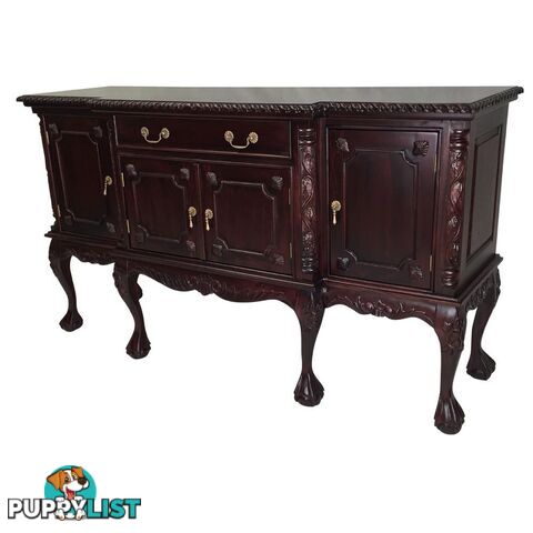 Solid Mahogany Wood 4 Door Buffet