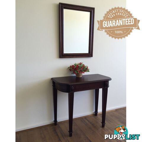 Solid Mahogany Wood Semi Round Large Hall Table & Mirror