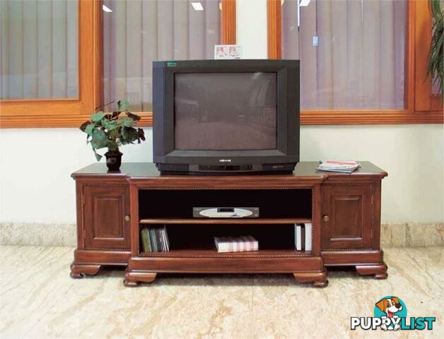 Mahogany TV Cabinet With 2 Door & 2 Shelves