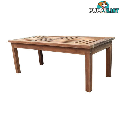 Solid Teak Wood Rectangular Garden Coffee Table - Outdoor Furniture Collection