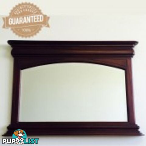 Solid Mahogany Wood Bevelled Glass Mirror