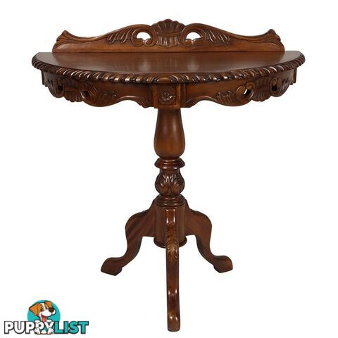 Mahogany Hand Carved Hall Table Half Moon