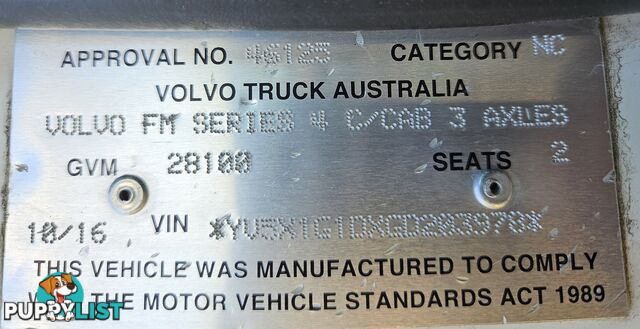 2016 Volvo FM11 450 Prime Mover