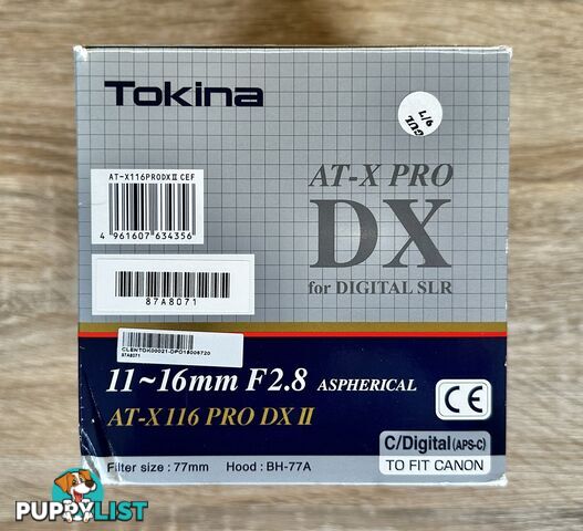 MINT CONDITION Tokina AT-X 11-16mm f2.8 PRO DX II Lens for Canon EOS EF Mount