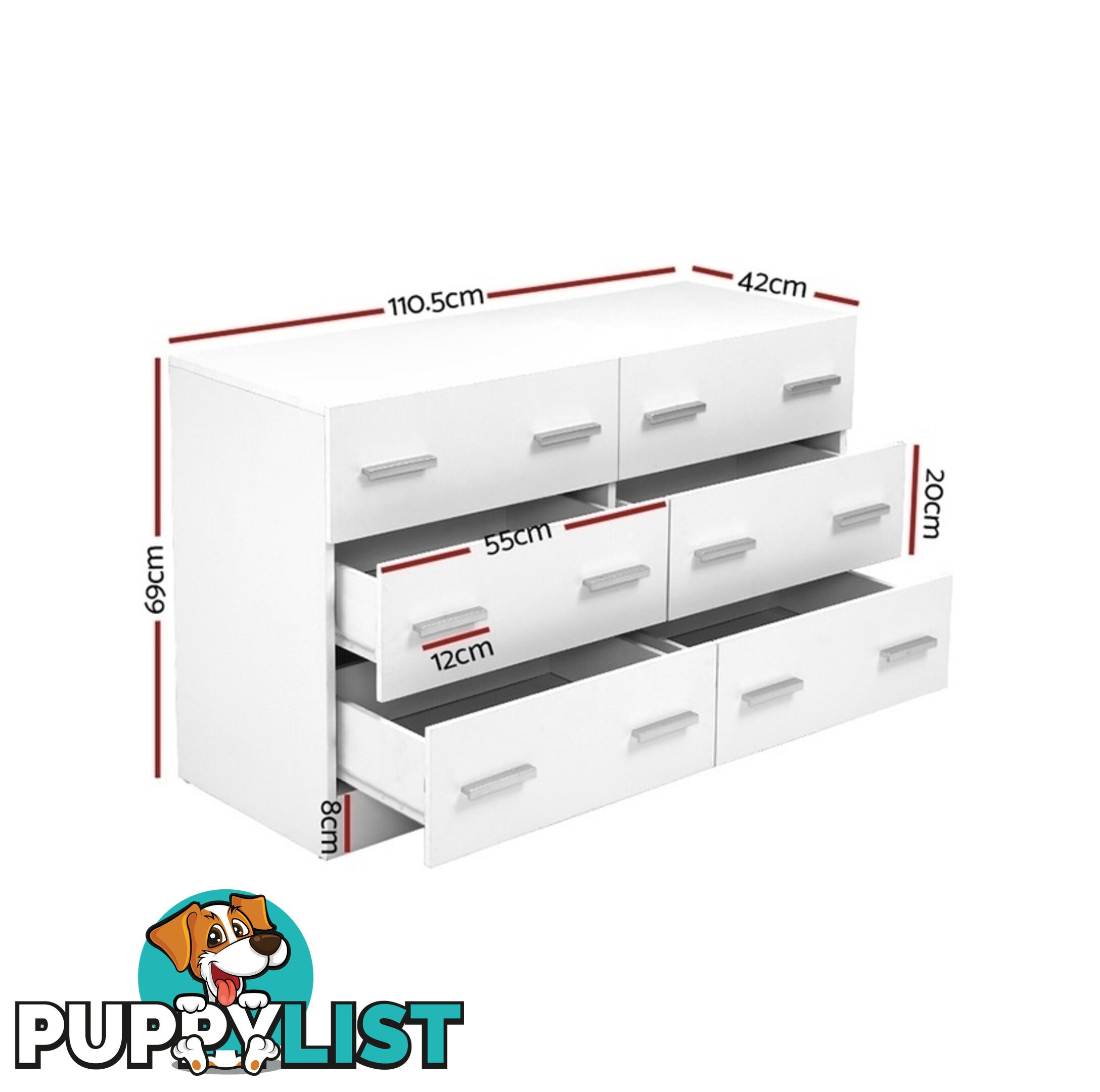 MODERN LOWBOY CHEST OF DRAWERS