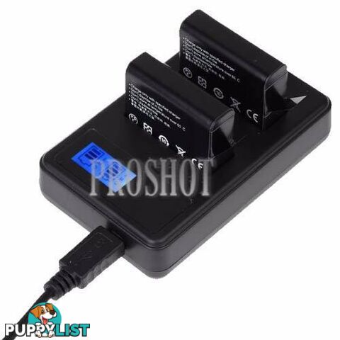 LCD Screen Dual Batteries Charger for GoPro HERO4, Displays Charg