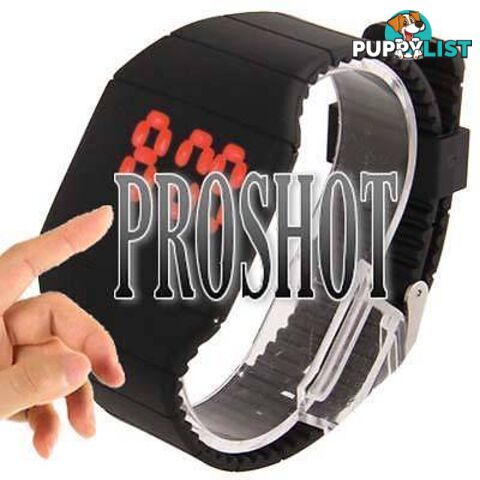 Fashion Digital LED Quartz Wrist Watch with Touch Screen (Black)