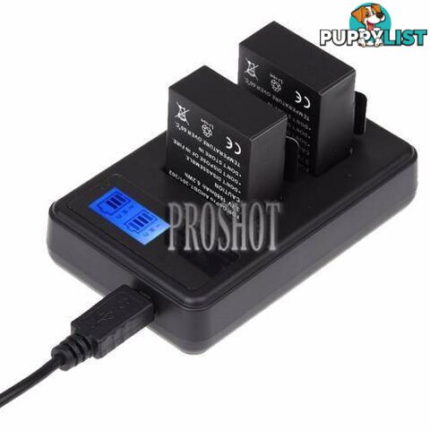 LCD Screen Dual Batteries Charger for GoPro HERO3+ /3