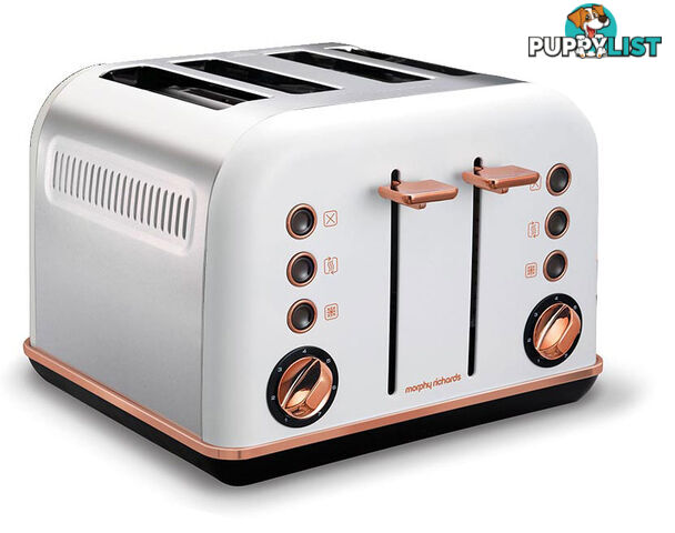 Morphy Richards White/Rose Gold Accents 4 Slice Toaster - 242108 - Morphy Richards - M-242108