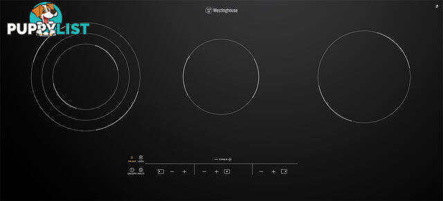 Westinghouse 90cm 3 Zone Ceramic Cooktop - WHC933BC - Westinghouse - W-WHC933BC