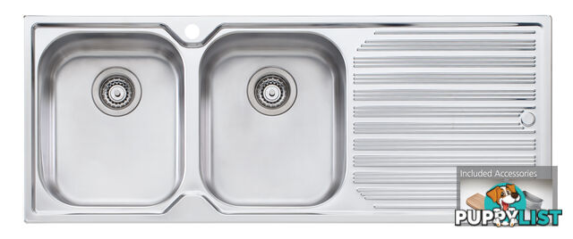 Oliveri Diaz Double Bowl, Single Drainer Inset Sink - DZ171 - Oliveri - O-DZ171 1TH