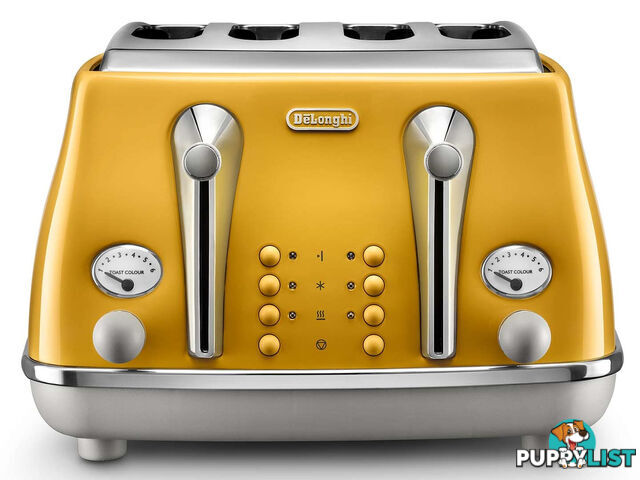 DeLonghi Icona Capitals 4 Slice Toaster - New York Yellow - CTOC4003Y - DeLonghi - D-CTOC4003Y