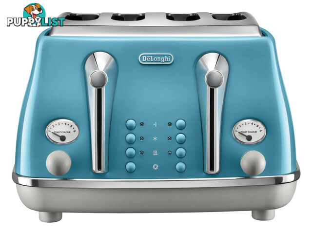 DeLonghi Icona Capitals 4 Slice Toaster - Lisbon Azure - CTOC4003AZ - DeLonghi - D-CTOC4003AZ