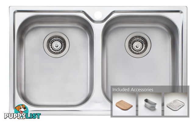 Oliveri Diaz Double Bowl Inset Sink - DZ163 - Oliveri - O-DZ163 1TH