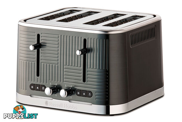 Russell Hobbs Geo Steel 4 Slice Toaster - RHT404BLK - Russell Hobbs - R-RHT404BLK