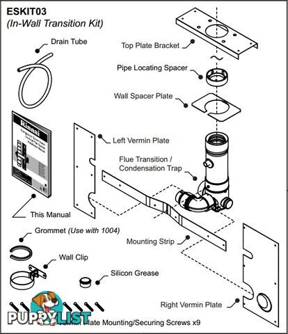 Rinnai Vertical Adaptor Kit - ESKIT03 - Rinnai - R-ESKIT03