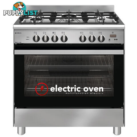 Emilia 80cm Stainless Steel Dual Fuel Cooker - EM865GE - Emilia - E-EM865GE