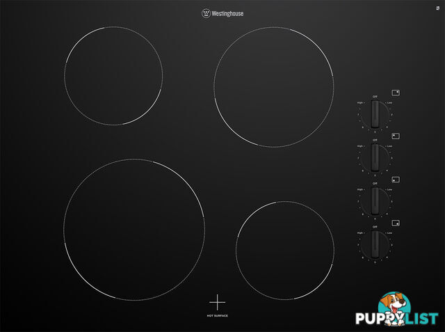 Westinghouse 70cm 4 Zone Ceramic Cooktop - WHC742BC - Westinghouse - W-WHC742BC