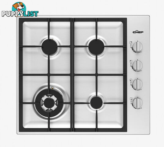 Chef 60cm 4 Burner Gas Cooktop - CHG644SC - Chef - C-CHG644SC