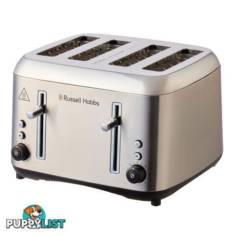 Russell Hobbs Addison 4 Slice Toaster - Brushed Stainless Steel - RHT514BRU - Russell Hobbs - R-RHT514BRU