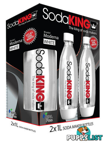 SodaKING Moderna Bottles Twin Pack - White - 612224 - SodaKING - S-612224