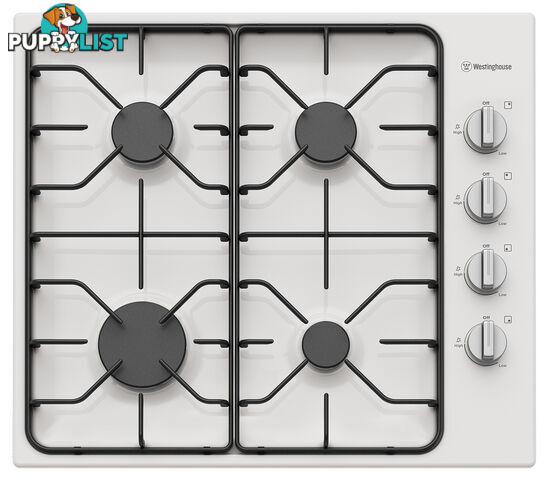 Westinghouse 60cm 4 Burner Gas Cooktop - WHG640WC - Westinghouse - W-WHG640WC