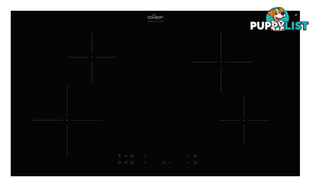 Chef 60cm 4 Zone Induction Cooktop - CHI944BB - Chef - C-CHI944BB