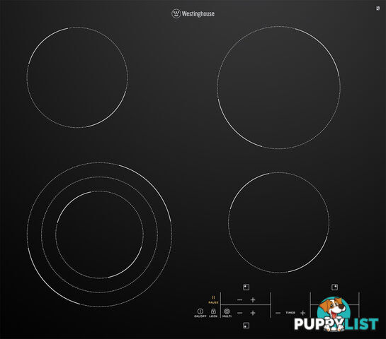 Westinghouse 60cm 4 Zone Ceramic Cooktop - WHC643BC - Westinghouse - W-WHC643BC