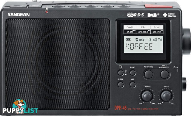 Sangean AM/FM/DAB+ RDS Digital Radio - DPR45 - Sangean - S-DPR45