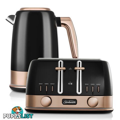 Sunbeam New York Collection Kettle + Toaster Pack - Black Bronze - Sunbeam - S-KE4430KB + TA4440KB