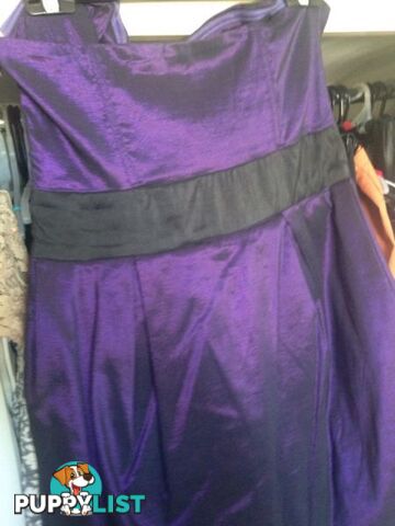 Strapless sweetheart purple cocktail dress