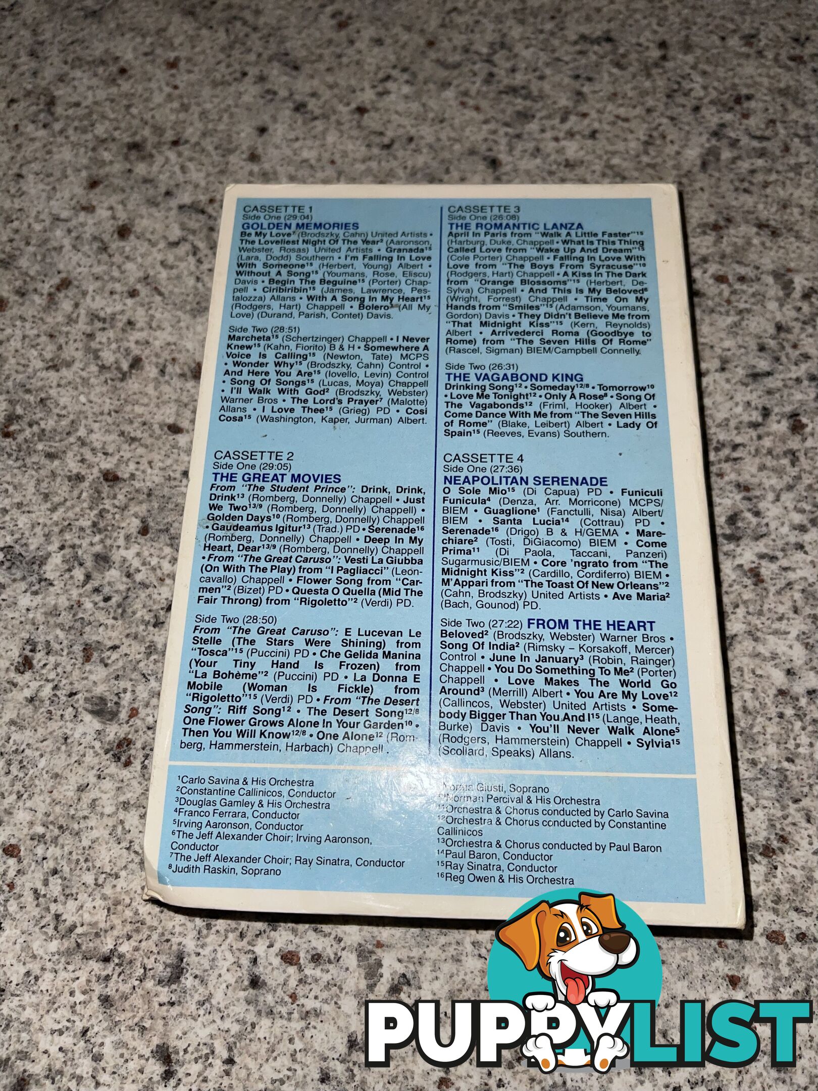 Mario Lanza Cassette Tape Set