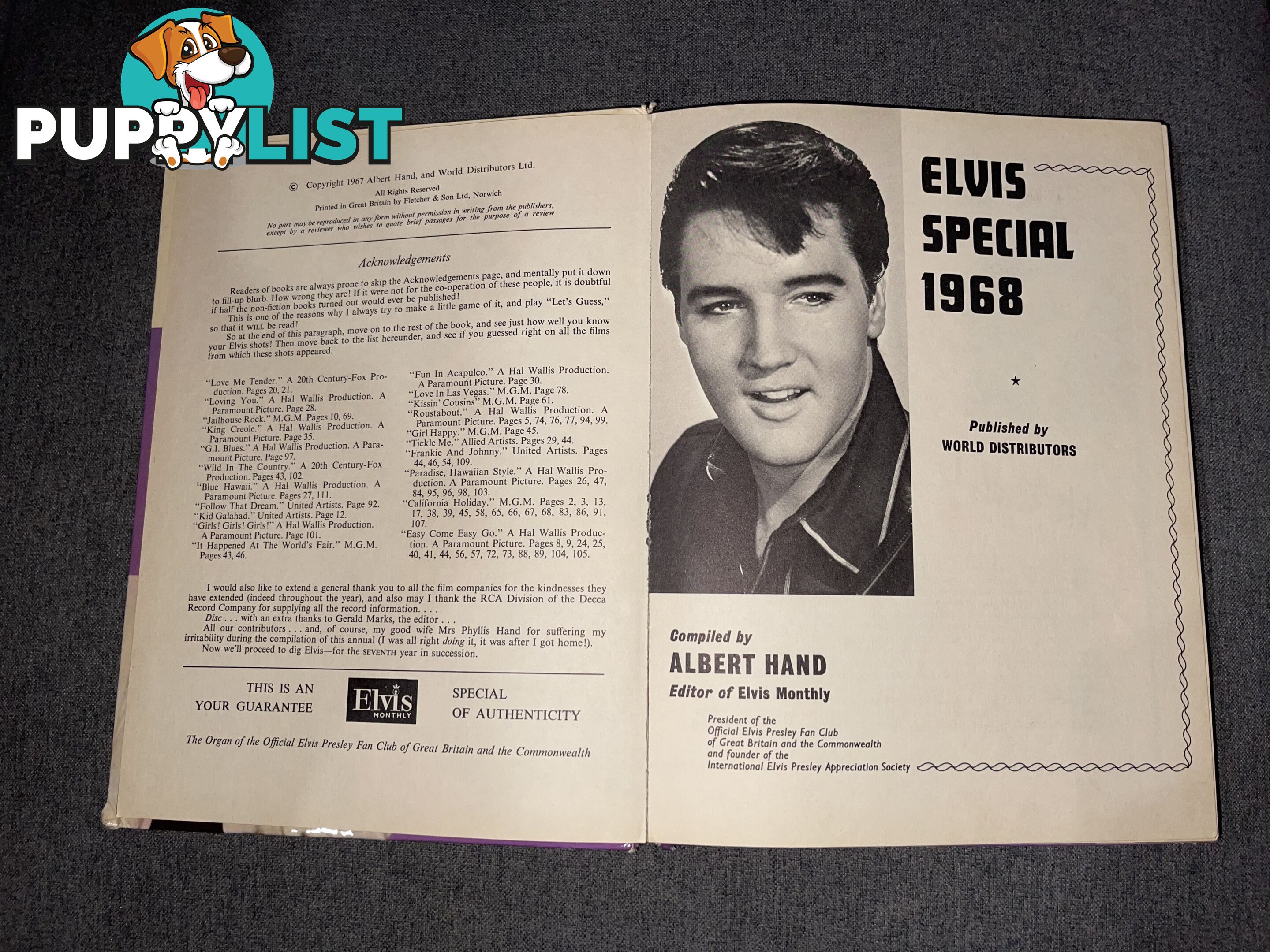 Elvis Special 1968 Book