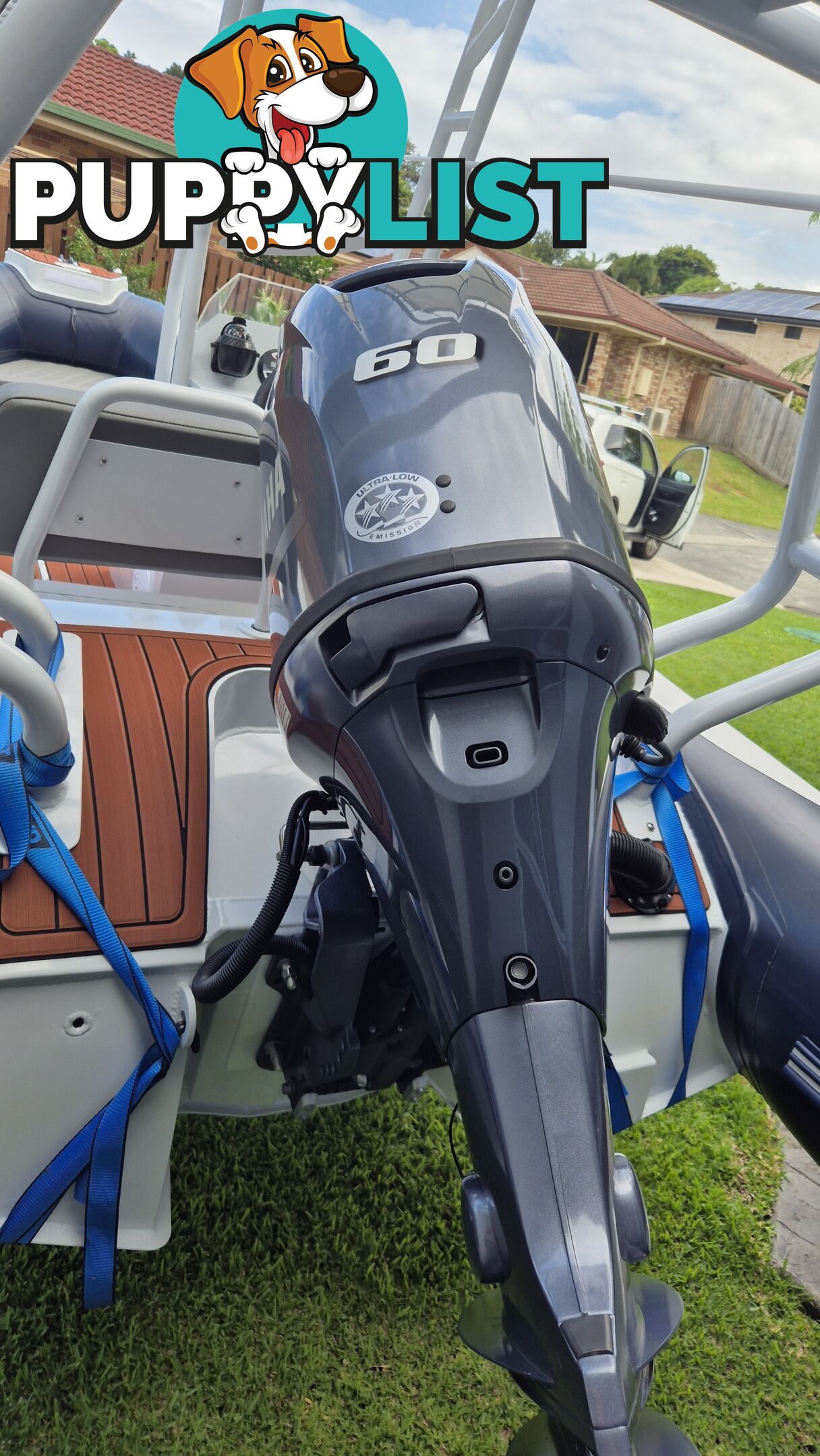 4.8m Inflatable rib with console and Yamaha 60hp motor