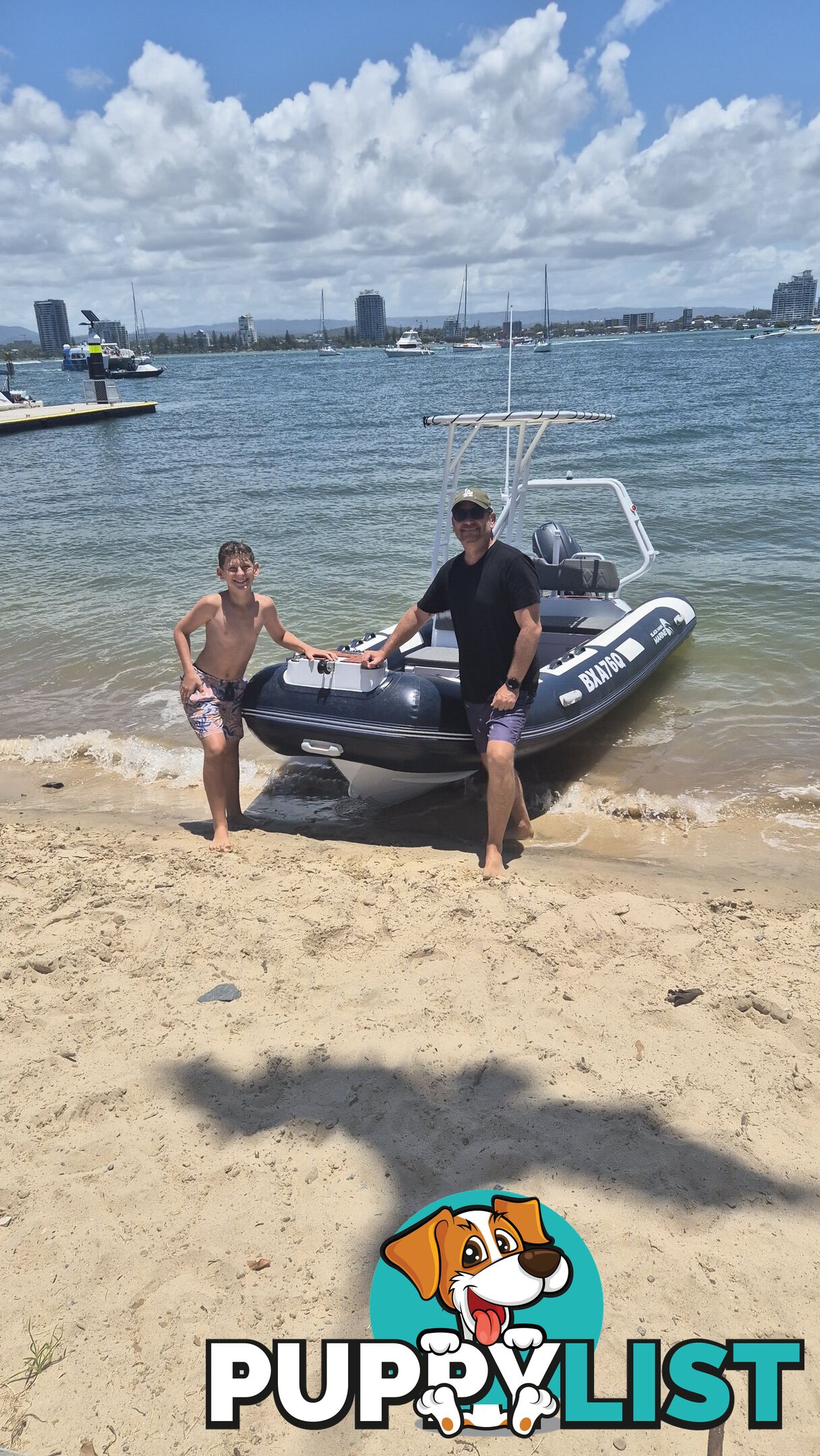 4.8m Inflatable rib with console and Yamaha 60hp motor