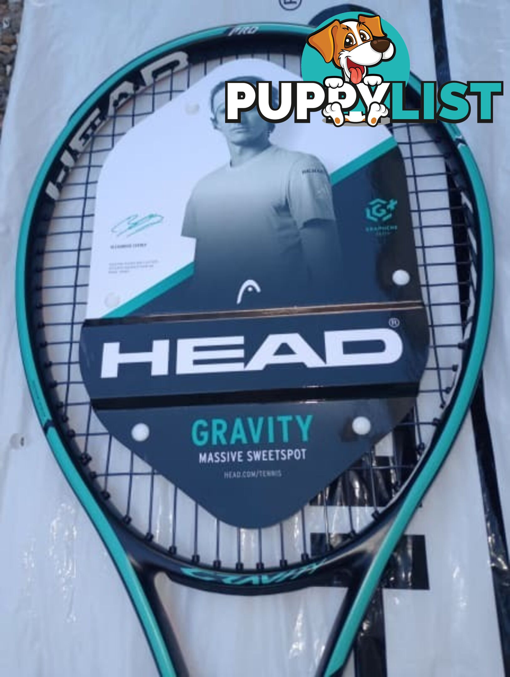 Head Gravity Pro tennis racquet MSV string grip size 4 1/2