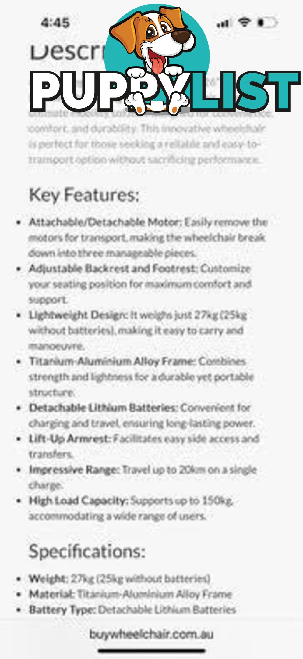 Electric wheelchair