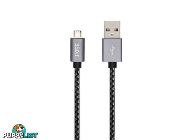 3SIXT USB-A to Micro USB Cable -Â 30cm - BLACK